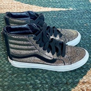 Vans Unisex Sk8-Hi Slim Zip Gold Dots Skate Shoes